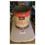 Shortening can no lid