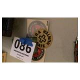 NRA stickers and patches and a Sierra 30 caliber