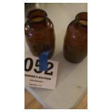 Two brown jars