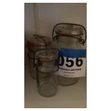 Three lidded jars