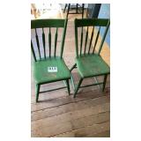 2 painted arrow back chairs