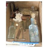 Miscellaneous antique bottles and stoppers
