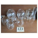 Kerosene Lamp Chimney Glass Lot