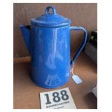 Blue Enamel Coffee Pot