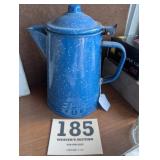 Blue Enamel Coffee Pot