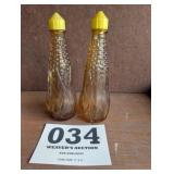 MCM AMBER CORN SALT AND PEPPER SHAKERS