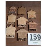 Vintage Milton PA Wooden Christmas Ornaments