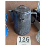 Black Enamel Coffee Pot
