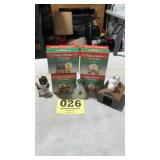 4 piece train holiday set, snoopy, snowman and