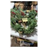 Long lighted swag and other decorations