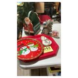 Serving trays, snowmen, nice handmade wooden
