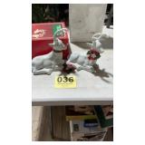 Pair of ceramic glazed deer