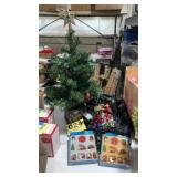 Lighted table size tree with lots of mini