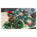 Vintage lot of Christmas wreaths and candle rings
