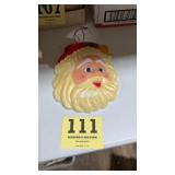 Old plastic Santa window decoration