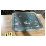Christmas ornaments storage container with some