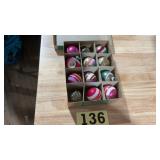 Early box of shiny bright glass Christmas