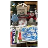 Light up fiber optic snowman, snowman candle