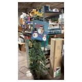 Faux lighted tree and wall hanging