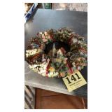 Autumn village wreath