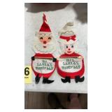 Older Felt Christmas Mr & Mrs Clause Money
