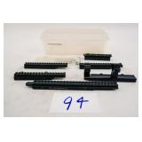 BOX OF AR15 SCOPE MOUNTS AND RAILS