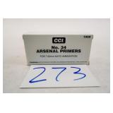1000CNT CCI NO. 34 LARGE RIFLE MILITARY PRIMERS