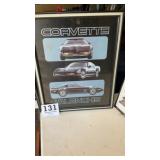 Framed Corvette poster