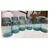 Ball Blue Mason Quart Jars 6 with zinc lids