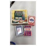 Playing cards and vintage Draw Poker game