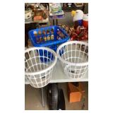 Plastic laundry baskets