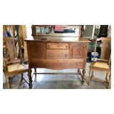 8pc Antique Oak Dining Set. 6 chairs, 48ï¿½ table,