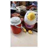 1 gallon GOTT thermal water jug and stuffed eagle