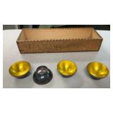 Mika Denmark Silverplate Salt Cellars with wooden