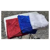 Red white blue bath towels