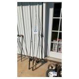Three fishing rods and reels