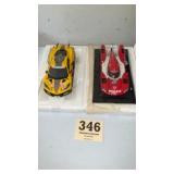 Diecast Corvette and Whelan Cadillac as shown