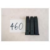 3 GLOCK 9MM 17RD MAGAZINES