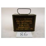 AMMO CAN 30-06, 192 ROUNDS IN 8RND CLIPS IN