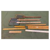 Vintage wooden handle flyswatters and rulers