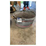 Galvanized wash tubs with wooden handles
