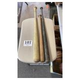 Three wood ball bats