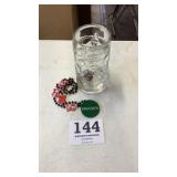 Becks beer stein and beads