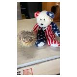Lg TY Spangle bear and real puffer fish