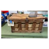 Vintage berry crate and picker with boxes