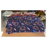 Patriotic signs and table clothes