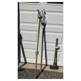 Two prong hand, fork, and 5 finger cultivator