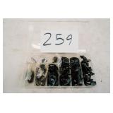 CONTAINER OF MULTIPLE DIFFERENT SIZE E RINGS