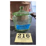 Beautiful Uranium glass candy dish or storage