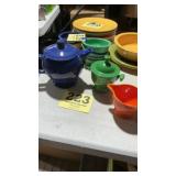 Fiesta Tea pot, creamer and sugar